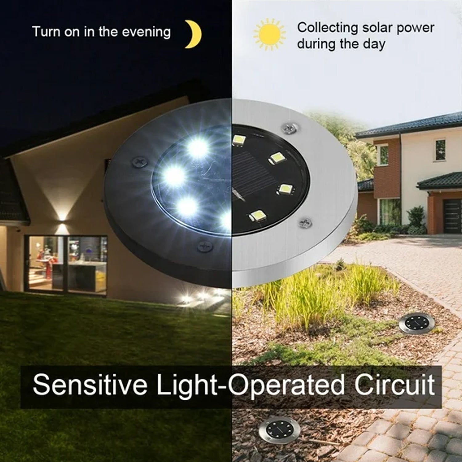 Solar Powered LED Garden Lights - 4 Pack Outdoor Waterproof