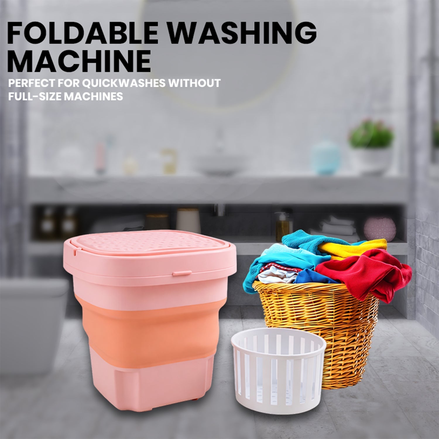 Portable Washing Machine Foldable Washer And Dryer Combo (1 Set  Mix Color)