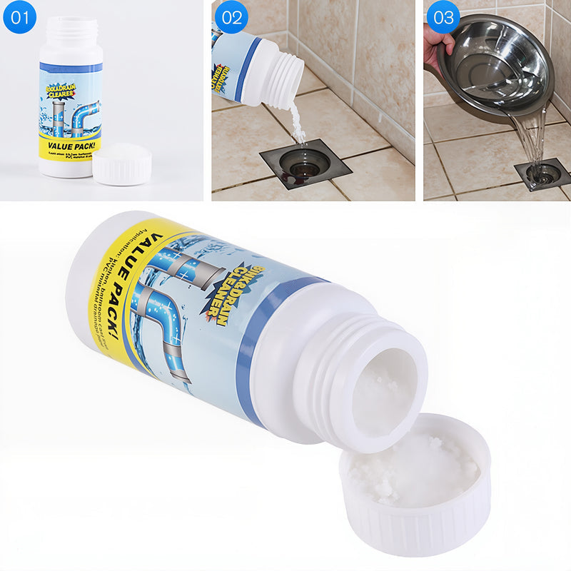 Pipe-Clearing Foaming Powder – Fast-Acting Drain Unclogger & Deodorizer - Pack of 4