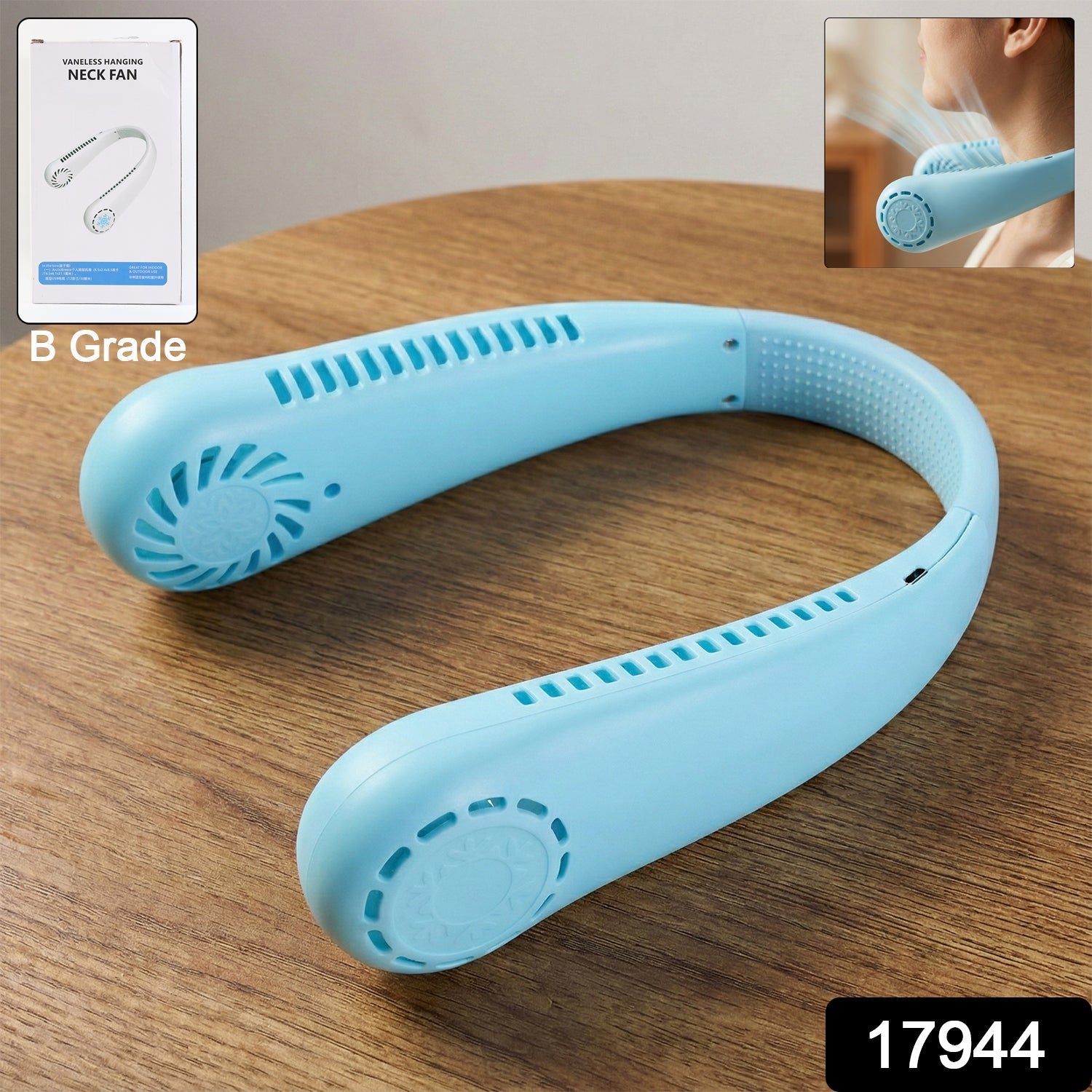 Rechargeable Neck Fan (B Grade) – USB Hanging Personal Fan