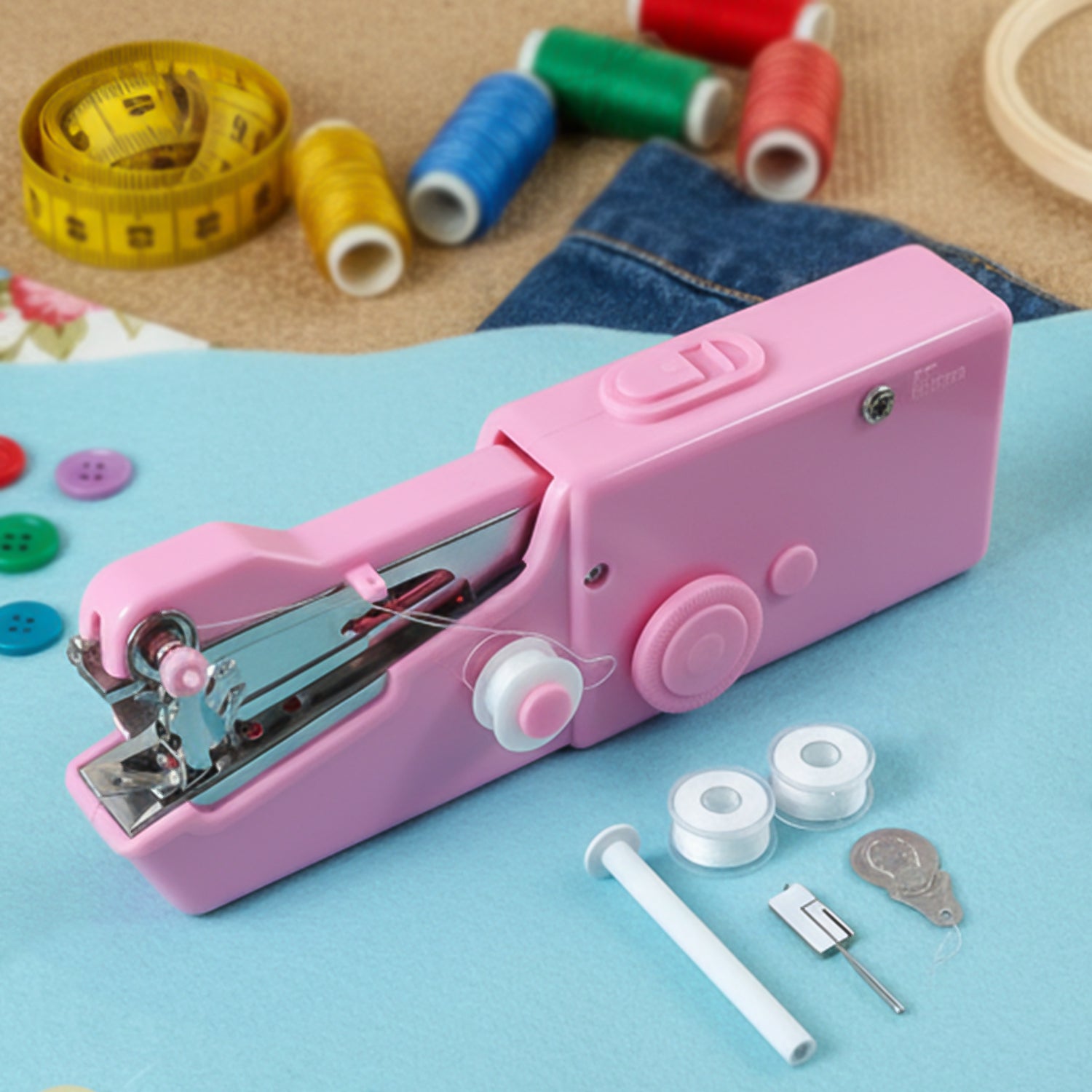 Portable Handheld Sewing Machine Kit for Quick Repairs & Travel