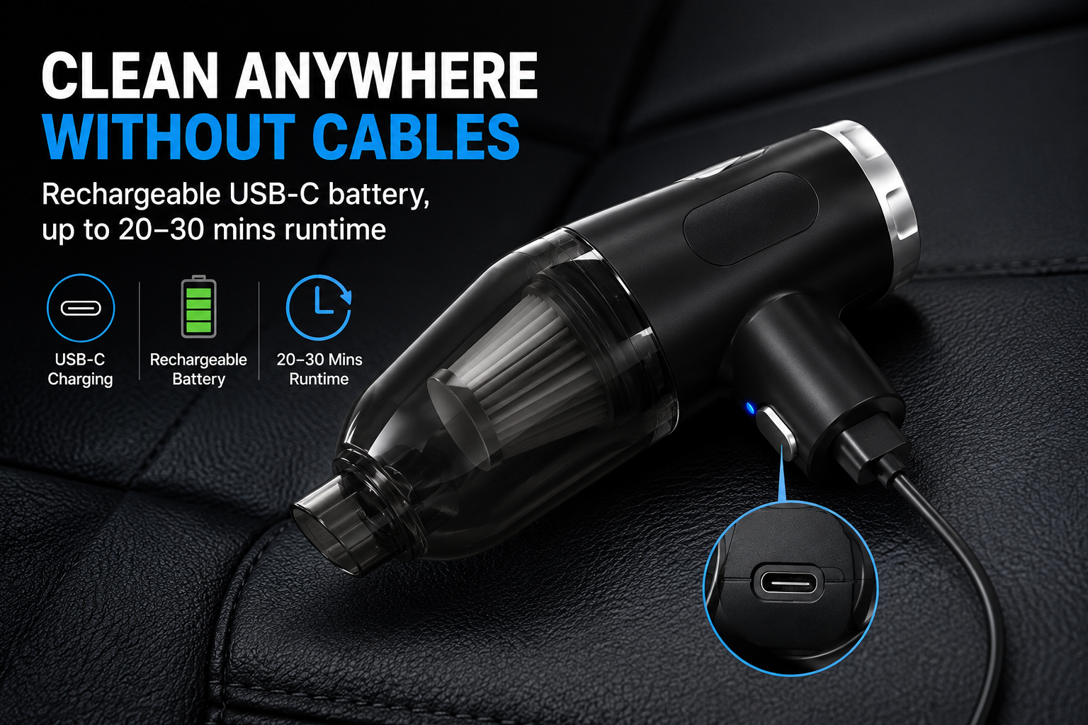 ShopNex™ AirPro 3-in-1 Cordless Air Duster & Vacuum