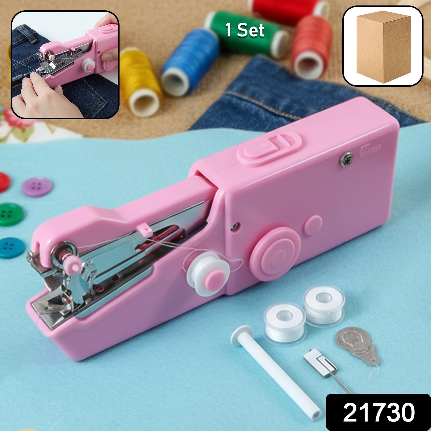 Portable Handheld Sewing Machine Kit for Quick Repairs & Travel