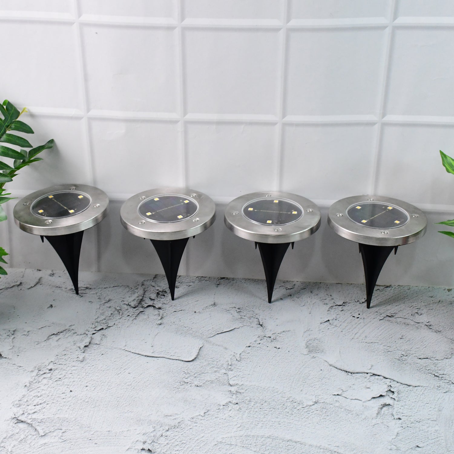 Solar Powered LED Garden Lights - 4 Pack Outdoor Waterproof