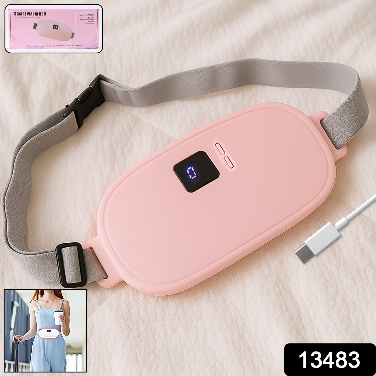 USB Rechargeable Heating Belt - Smart Warm Waist Massager