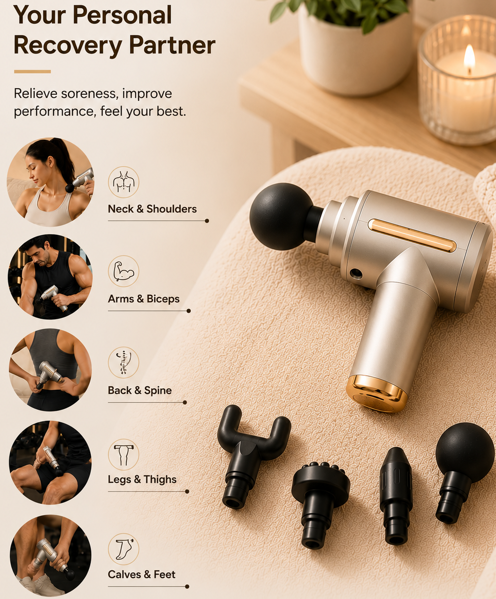 Deep Tissue Massage Gun | Rechargeable Full Body Massager