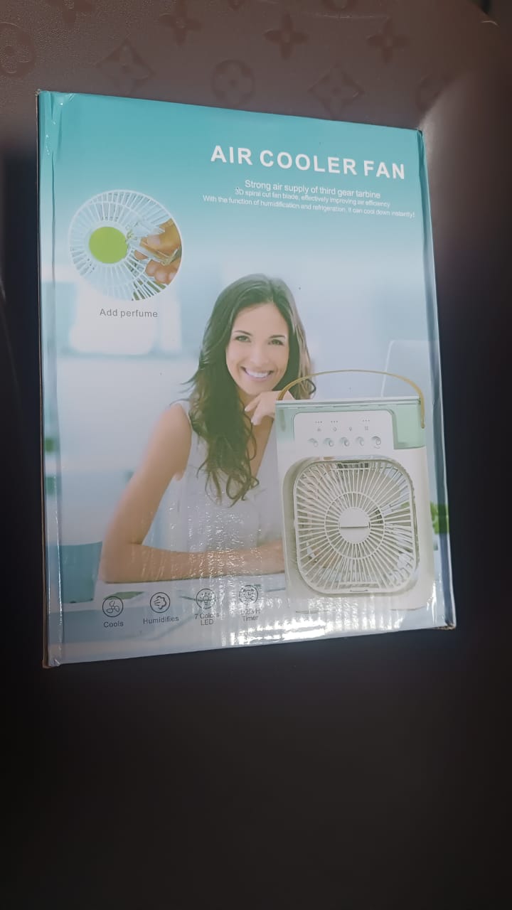 Portable Mini Air Conditioner Fan with 7-Color LED Light