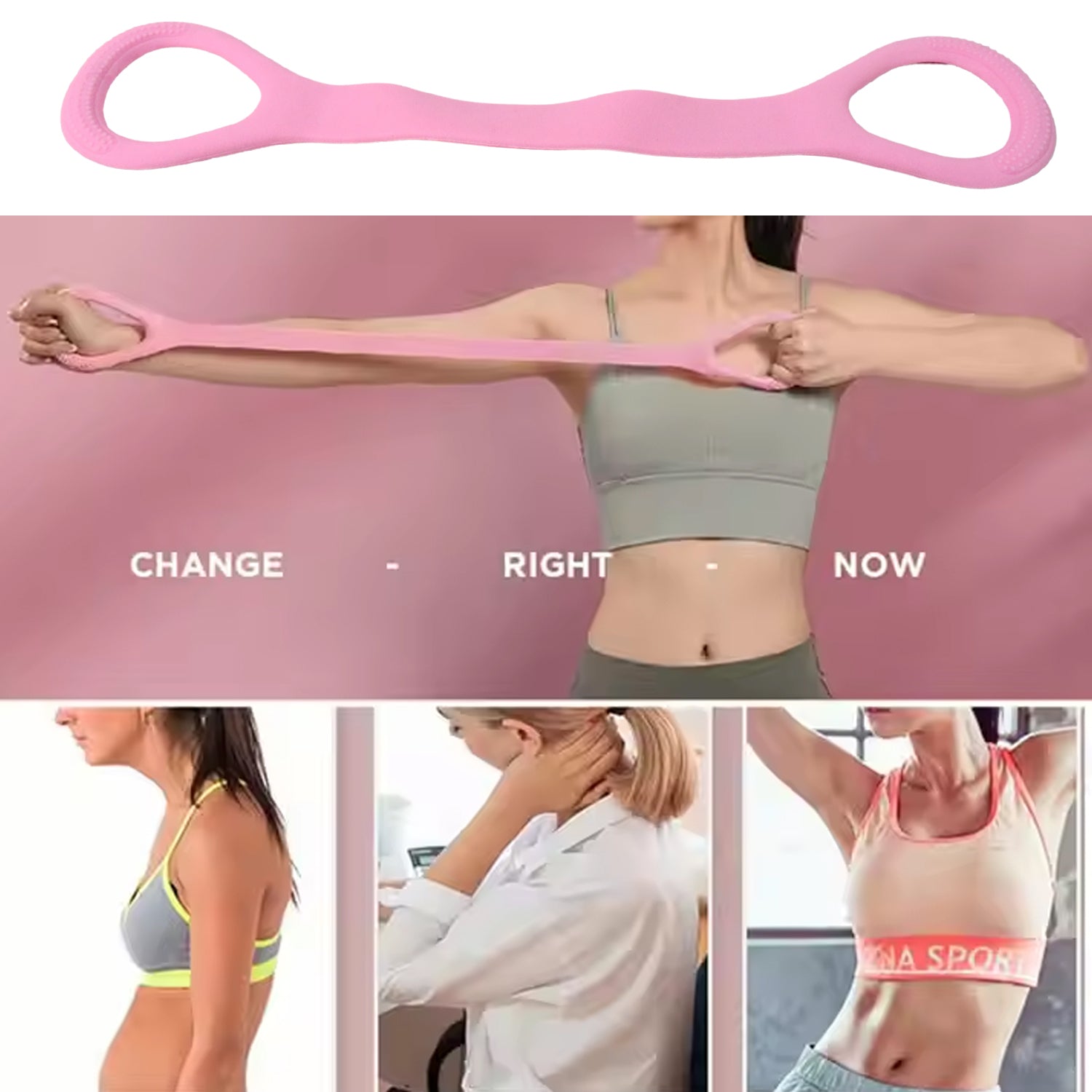 Silicone Resistance Band for Fitness & Yoga - Elastic Stretch (1 Pc)