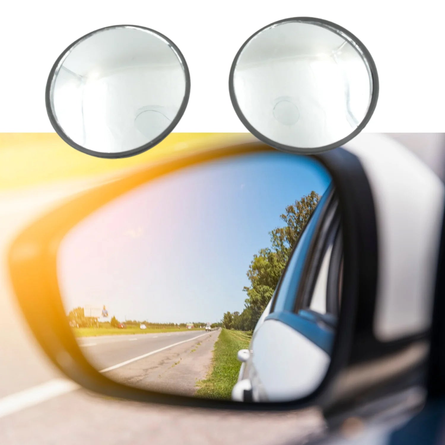 Car Blind Spot Mirror HD Glass – Frameless Round Convex Set of 2